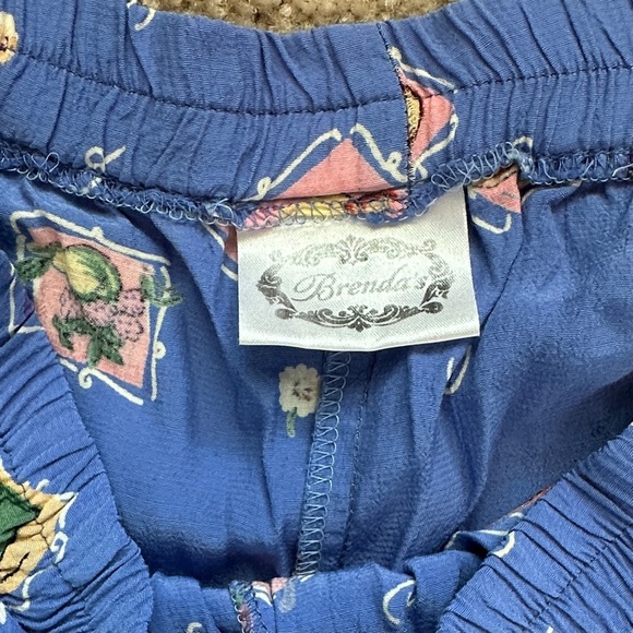 Brenda’s Pull On Vintage Blue Pants with Teapot Details Cottagecore Women’s S - Picture 6 of 10